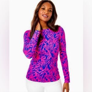 NEW Lilly Pulitzer | Aleah‎ Long Sleeve Top Flocking to Paradise Boatneck Size S